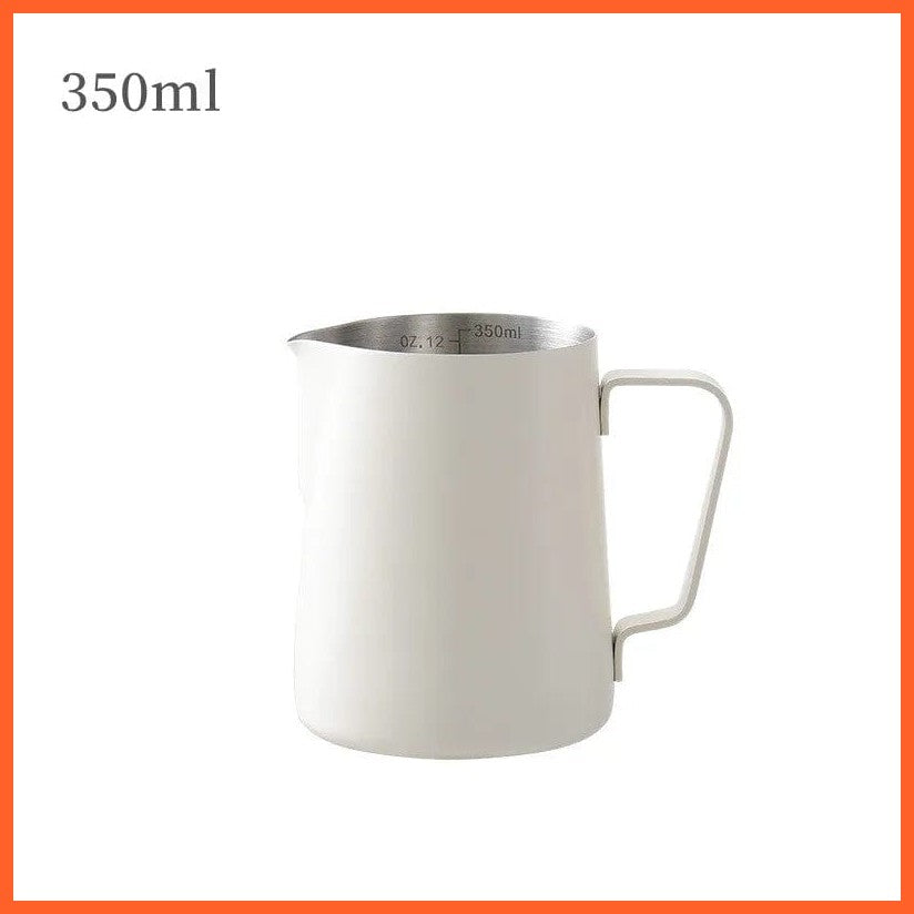 whatagift.com.au 350ML Beige 350 ML/ 600 ML Coffee Milk Frothing Pitcher Jug | Stainless Steel Latte Art Essential