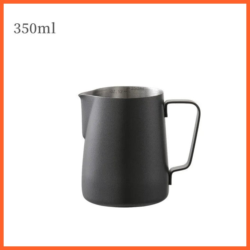 whatagift.com.au 350ML Black 350 ML/ 600 ML Coffee Milk Frothing Pitcher Jug | Stainless Steel Latte Art Essential