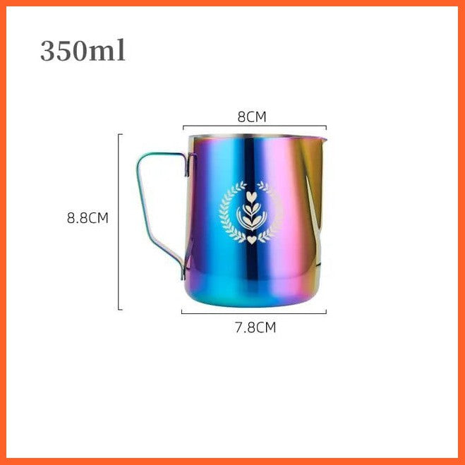whatagift.com.au 350ML Color 350 ML/ 600 ML Coffee Milk Frothing Pitcher Jug | Stainless Steel Latte Art Essential