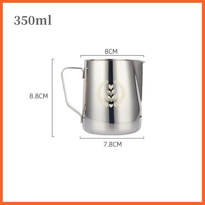 whatagift.com.au 350ML Original 1 350 ML/ 600 ML Coffee Milk Frothing Pitcher Jug | Stainless Steel Latte Art Essential