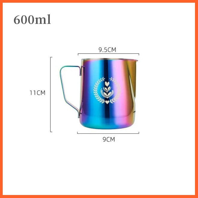 whatagift.com.au 600ML Color 350 ML/ 600 ML Coffee Milk Frothing Pitcher Jug | Stainless Steel Latte Art Essential