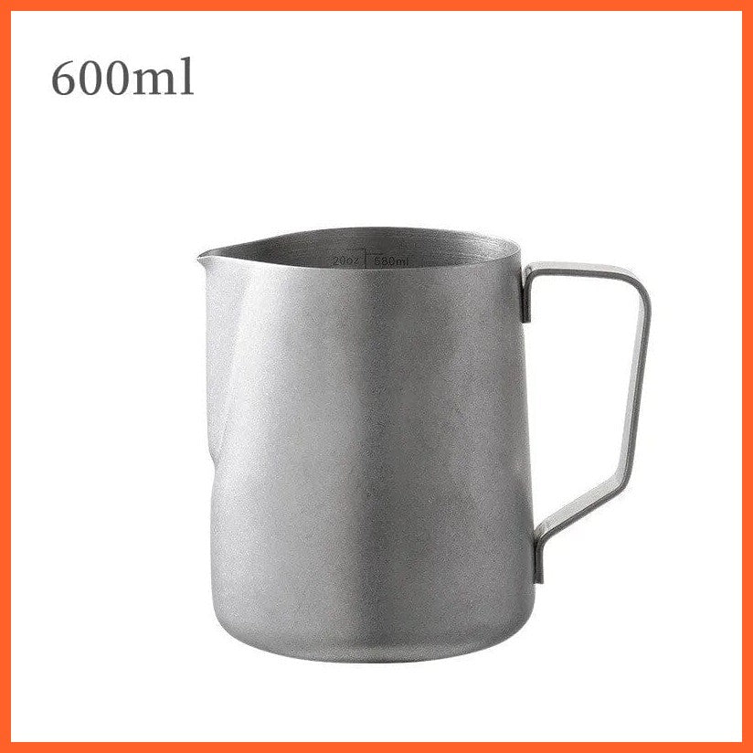 whatagift.com.au 600ML Retro 350 ML/ 600 ML Coffee Milk Frothing Pitcher Jug | Stainless Steel Latte Art Essential