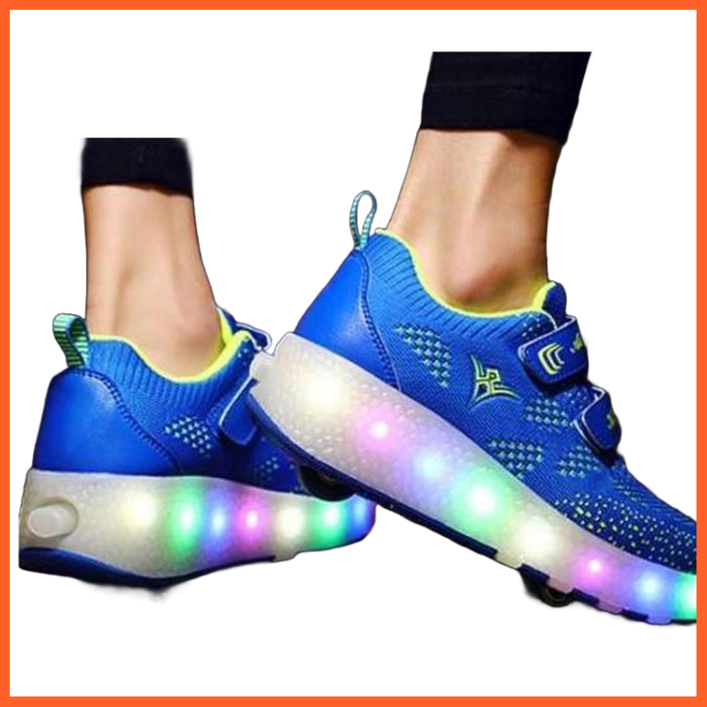 Led Roller Shoes Blue  | Kids Led Light Roller Heelys Shoes  | Led Shoes For Girls & Boys