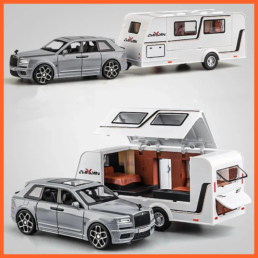 1/32 Trailer Rv Truck Car Model Diecast | Off-Road Vehicle Camper Car Model With Sound And Light