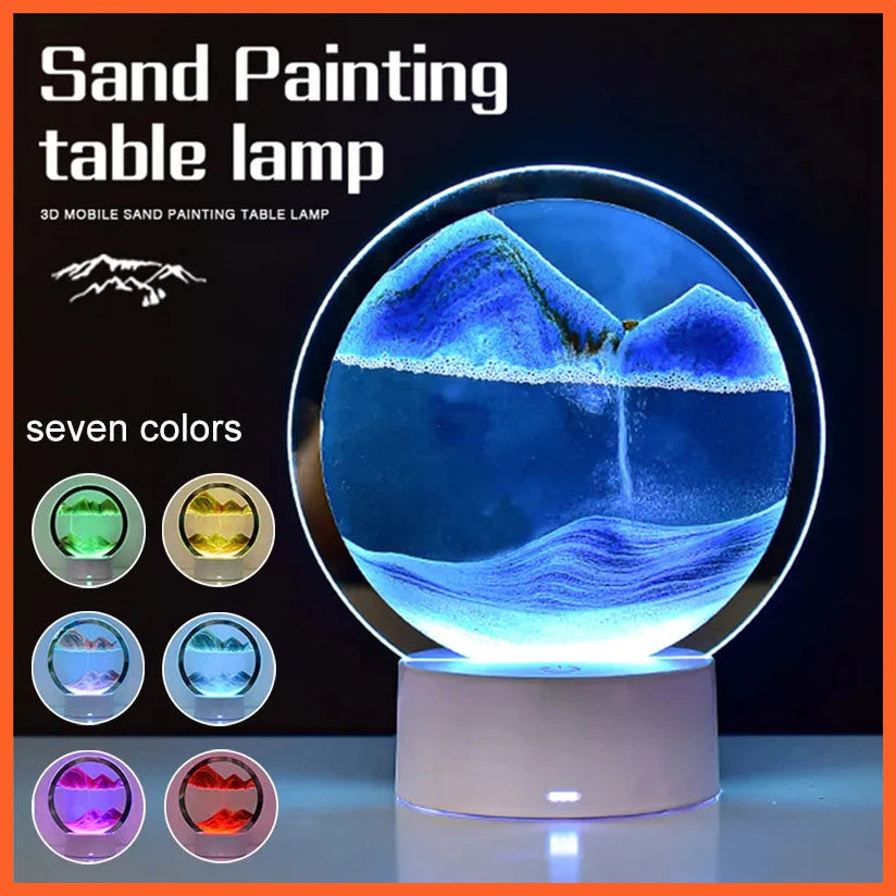 7Color Led Flowing Sand 3D Moving Sand Art Table Lamp | Home Decor