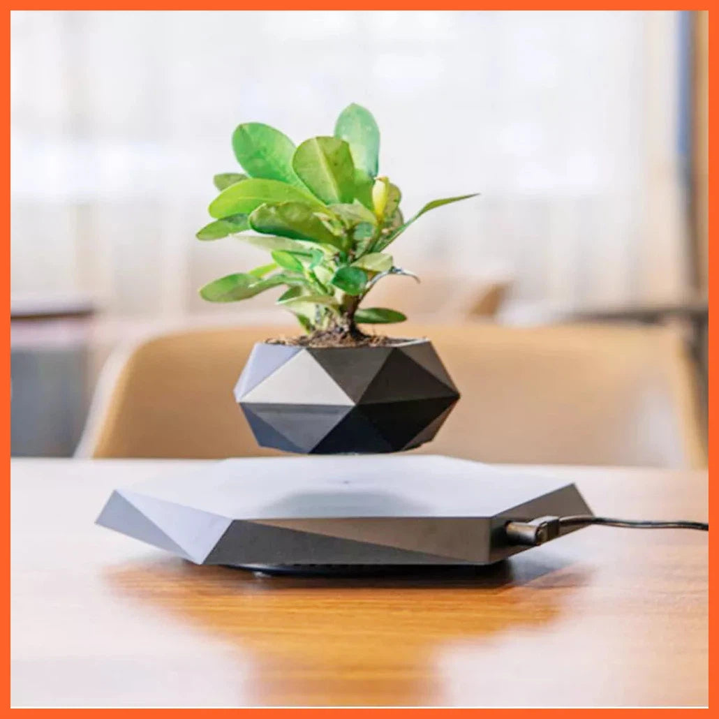 Levitating Air Bonsai Rotation Flower Pot | Magnetic Suspension Floating Pot