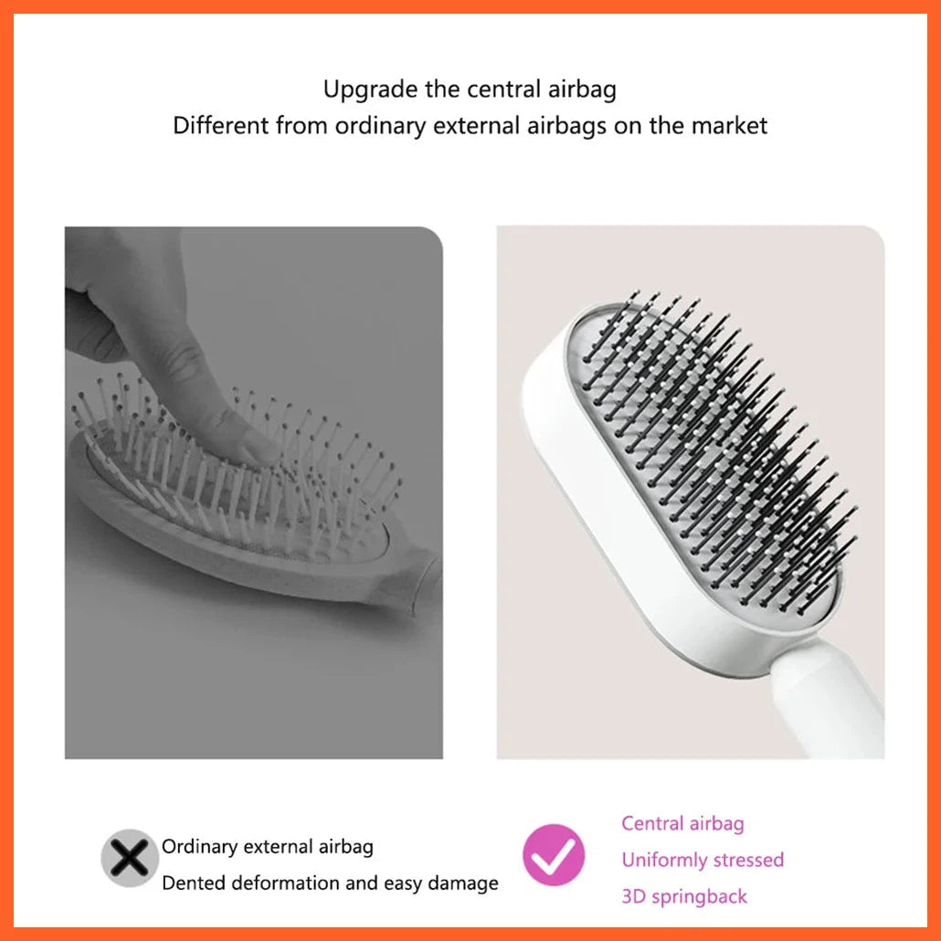 Quick Self Cleaning Hair Brush Women Massage Comb Hair Brush Air Cushion Detangling Scalp Massage Comb Styling Tools