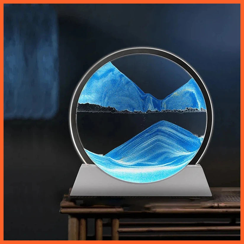 3D Creative Quicksand Usb Table Lamp Moving Sand Art With Led  | Sandscape Hourglass Night Light Bedside Lamps Home Decor