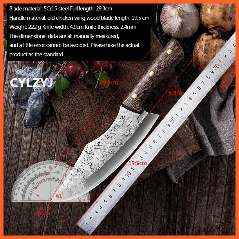 Forged Boning Butcher Knife | Kitchen Stainless Steel Meat Chopping Knife