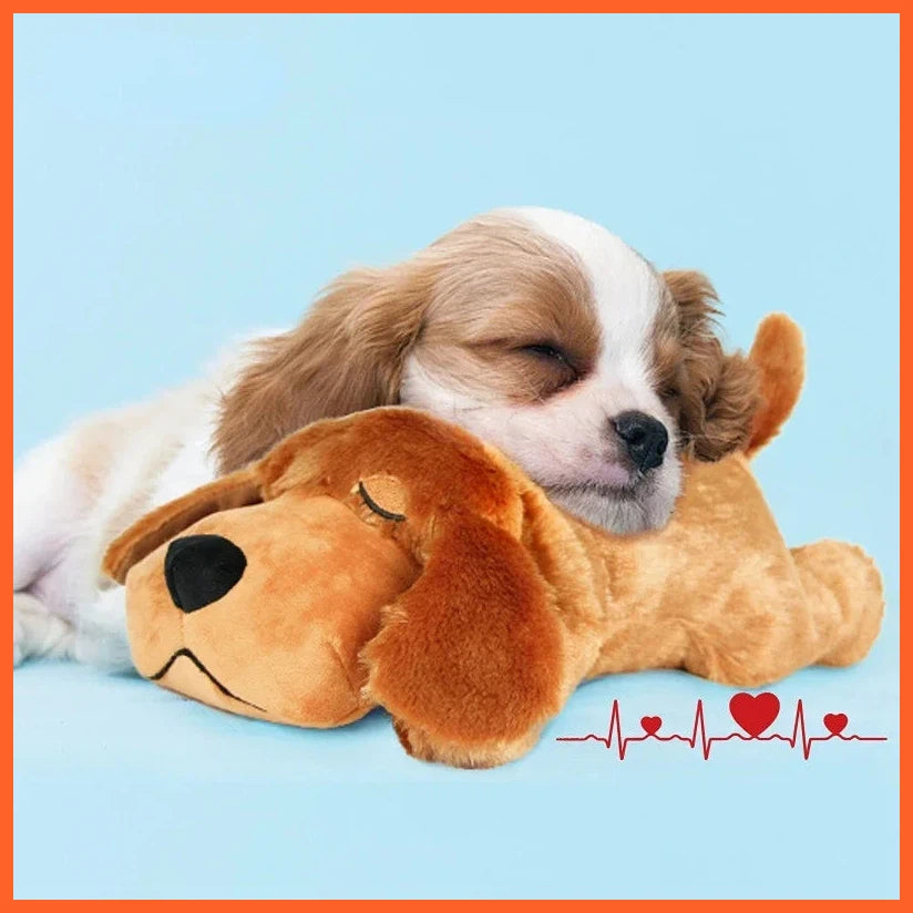 Pet Heartbeat Puppy Behavioral Training Dog Plush Pet Comfortable Snuggle Anxiety Relief Sleep Aid Doll Durable