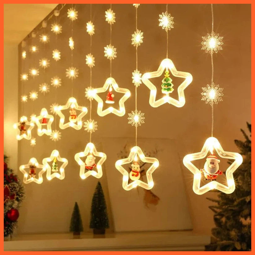 whatagift.com.au WarmWhite Star / USB Christmas Wish Ball LED Fairy Curtain Lights