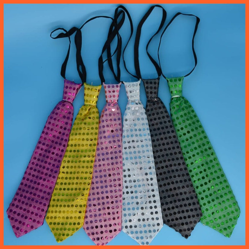 whatagift.com.au 10pcs Blinking Light up Sequin Bow Tie Necktie For Party