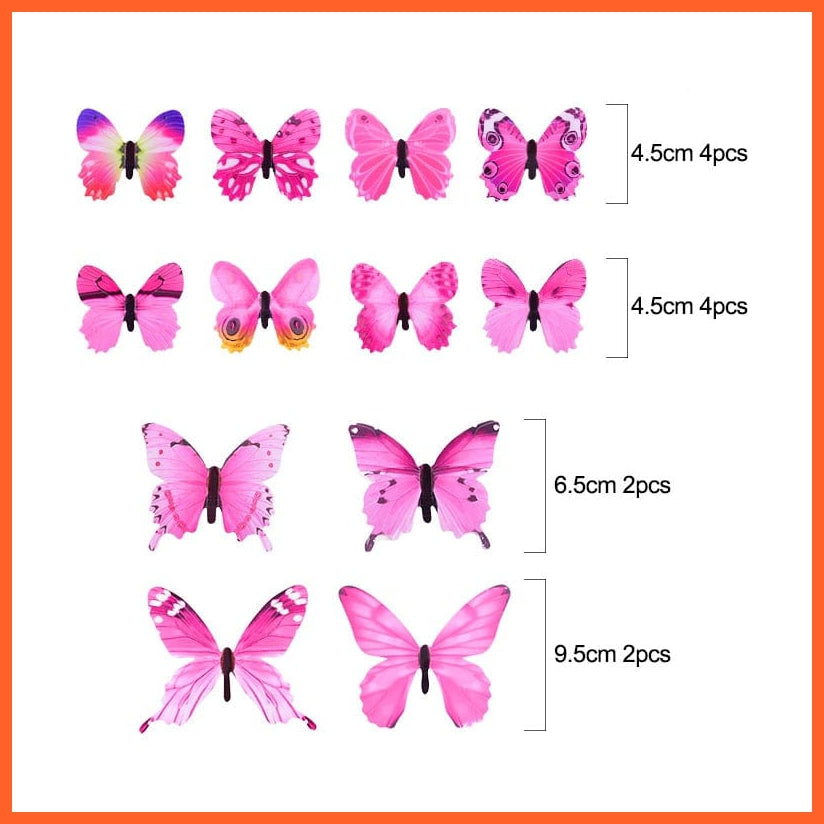 whatagift.com.au 12/24 Luminous 3D Butterfly Wall Sticker for Kids Bedroom Glow in Dark Wallpaper Decoration