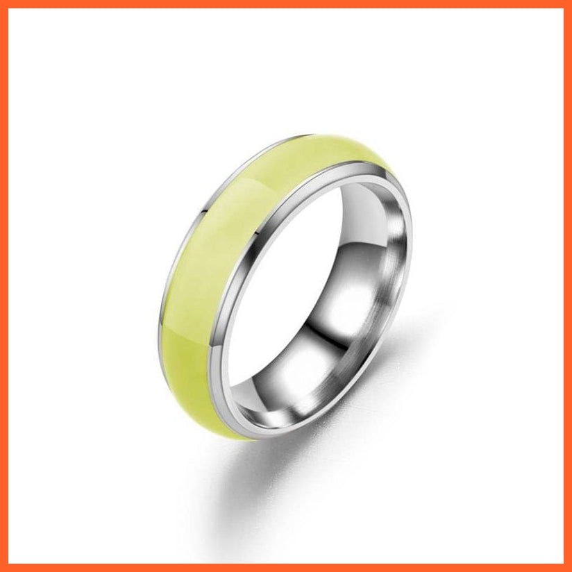 whatagift.com.au 12 / Yellow Fashionable Stainless Steel Luminous Ring For Women and Men