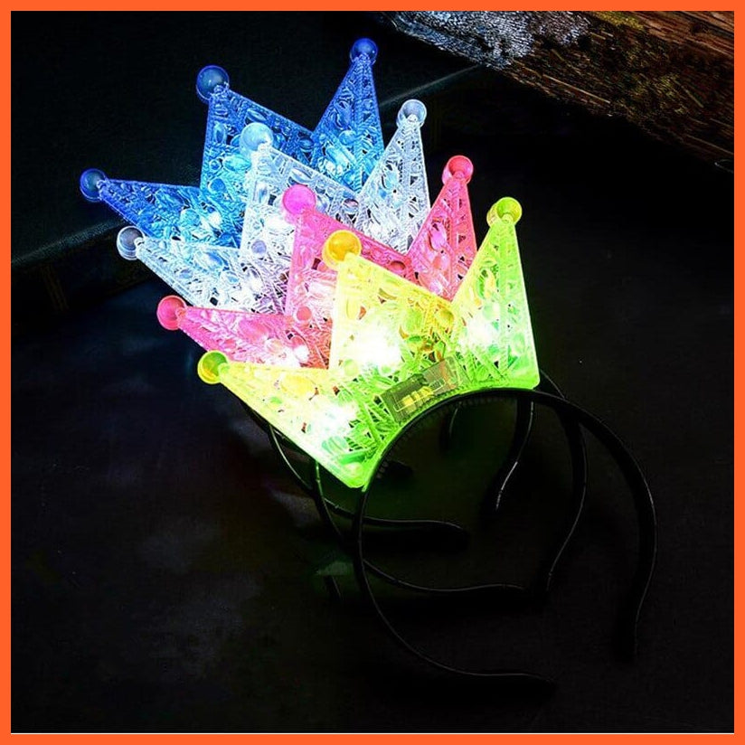 whatagift.com.au 13 10pcs Adult Kids Glowing LED Party Accessories | Cat Bunny Crown Flower Headband | Halloween Party