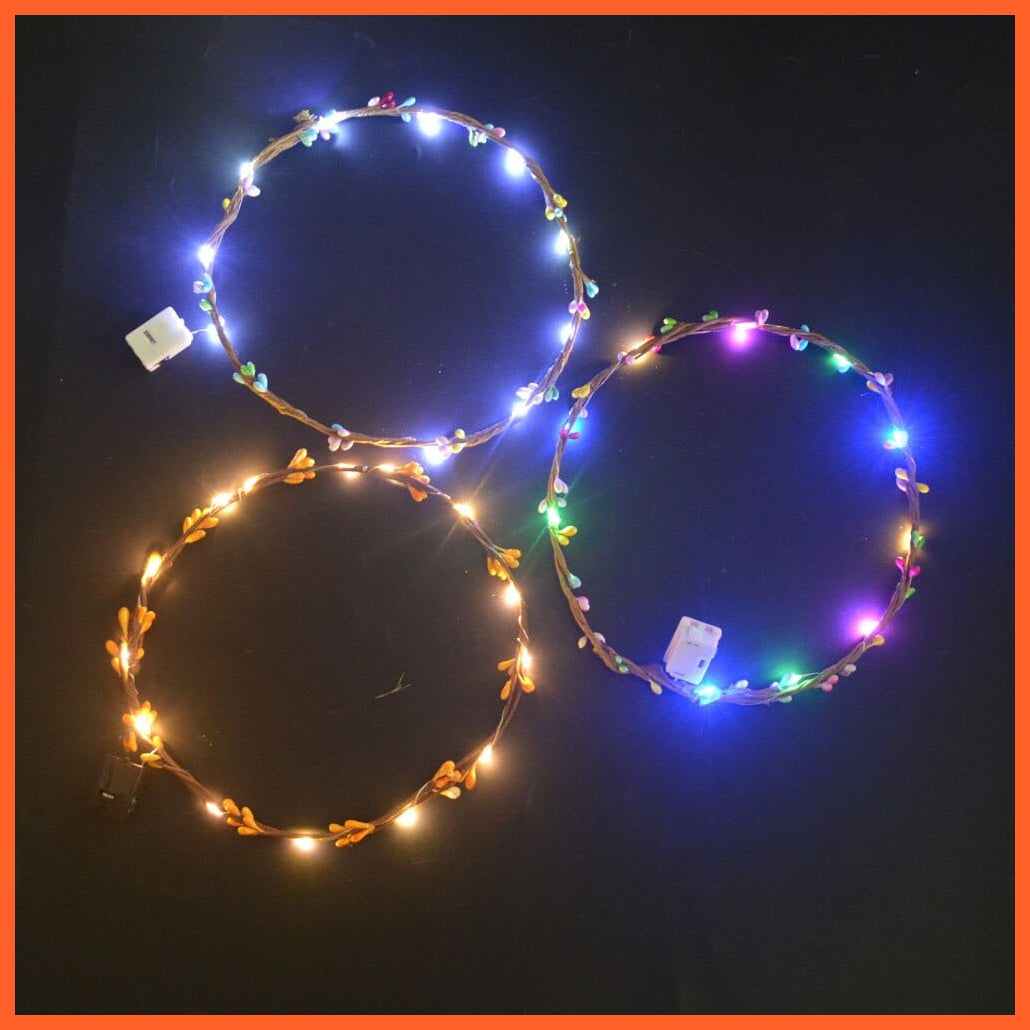 whatagift.com.au 15 10pcs Adult Kids Glowing LED Party Accessories | Cat Bunny Crown Flower Headband | Halloween Party