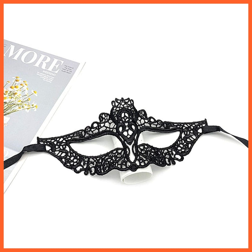 whatagift.com.au 16 Women Hollow Lace Masquerade Face Mask | Cosplay Prom Halloween Party Masks | Eye Mask