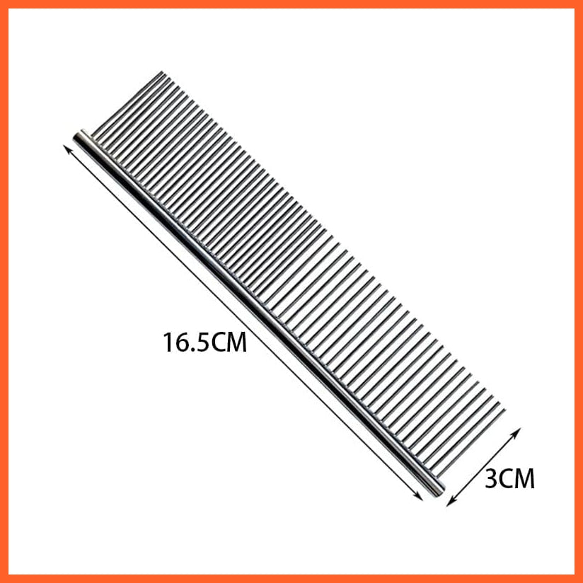 whatagift.com.au 1pcs silver comb Pet Dog Hair Brush Cat Comb Grooming And Care Cat Brush Stainless Steel Comb For Long Hair Dogs Cleaning Pets Dogs Accessories