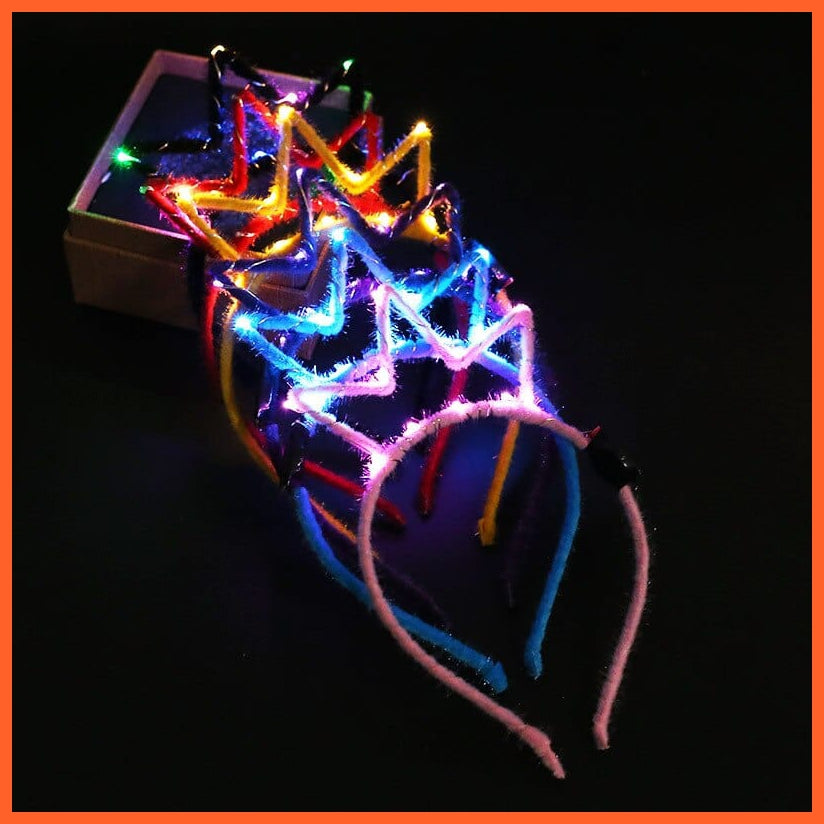 whatagift.com.au 22 10pcs Adult Kids Glowing LED Party Accessories | Cat Bunny Crown Flower Headband | Halloween Party