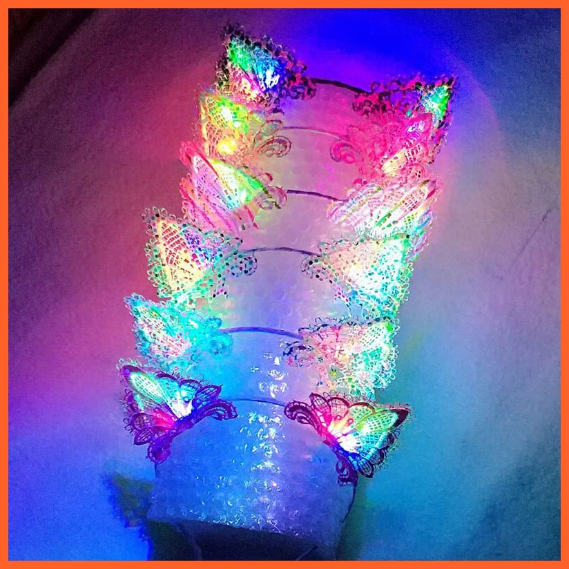 whatagift.com.au 23 10pcs Adult Kids Glowing LED Party Accessories | Cat Bunny Crown Flower Headband | Halloween Party