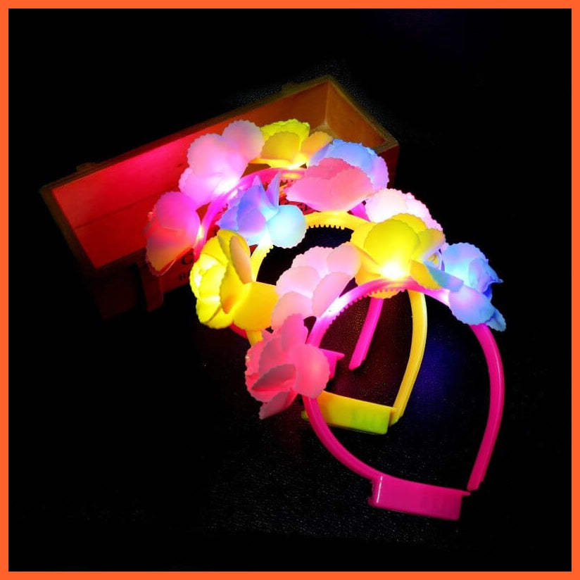 whatagift.com.au 24 10pcs Adult Kids Glowing LED Party Accessories | Cat Bunny Crown Flower Headband | Halloween Party