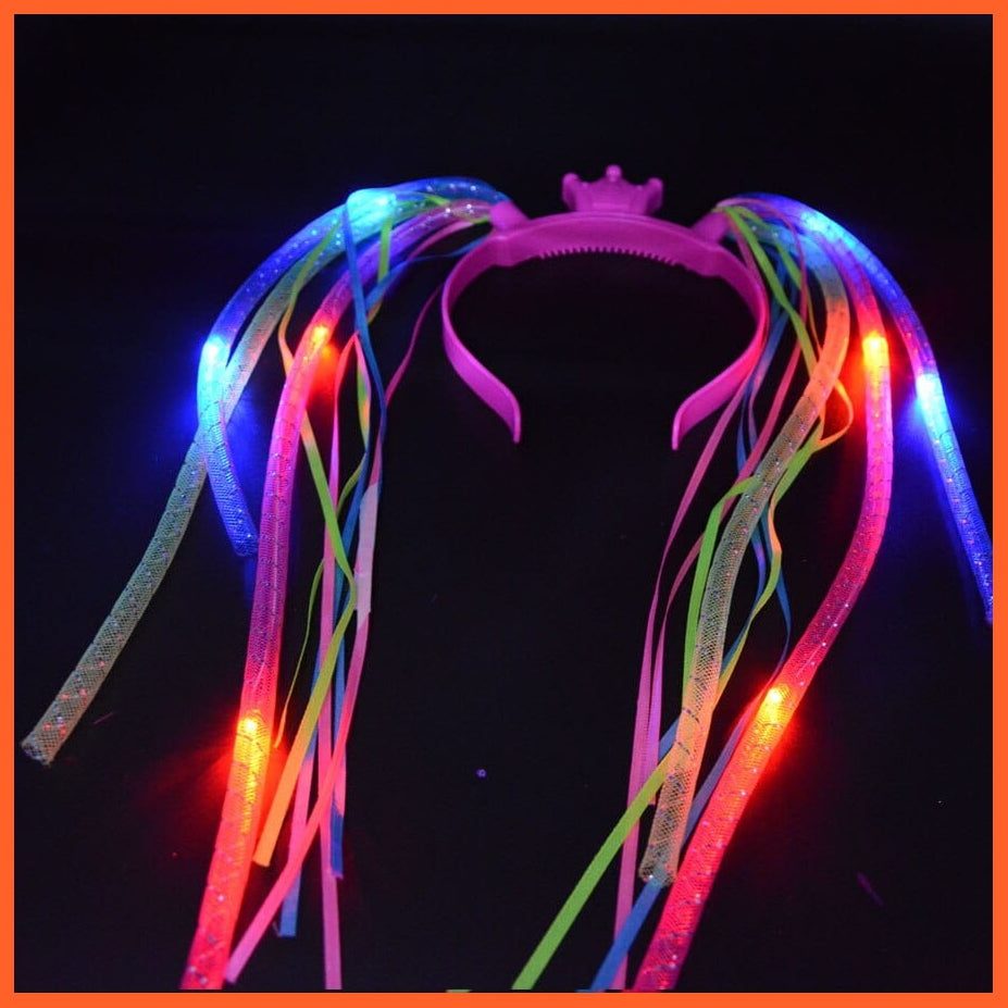 whatagift.com.au 34 10pcs Adult Kids Glowing LED Party Accessories | Cat Bunny Crown Flower Headband | Halloween Party
