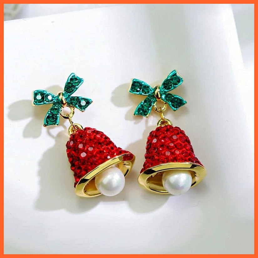 whatagift.com.au 40 New Trendy Statement Christmas Tree Earrings For Women | Santa Claus Snowman Drop Earrings J