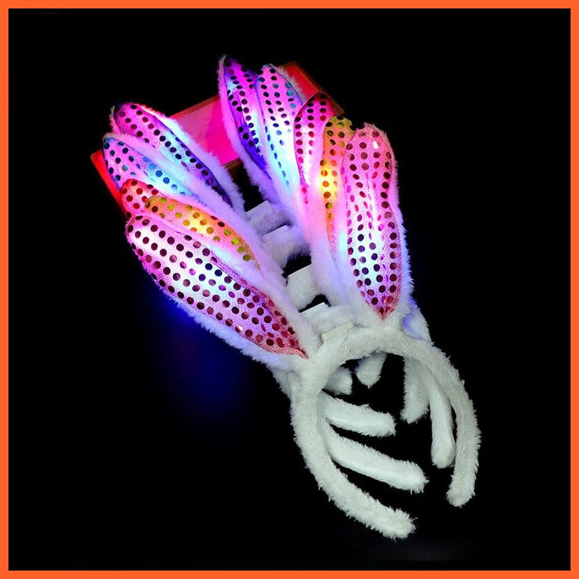 whatagift.com.au 5 10pcs Adult Kids Glowing LED Party Accessories | Cat Bunny Crown Flower Headband | Halloween Party