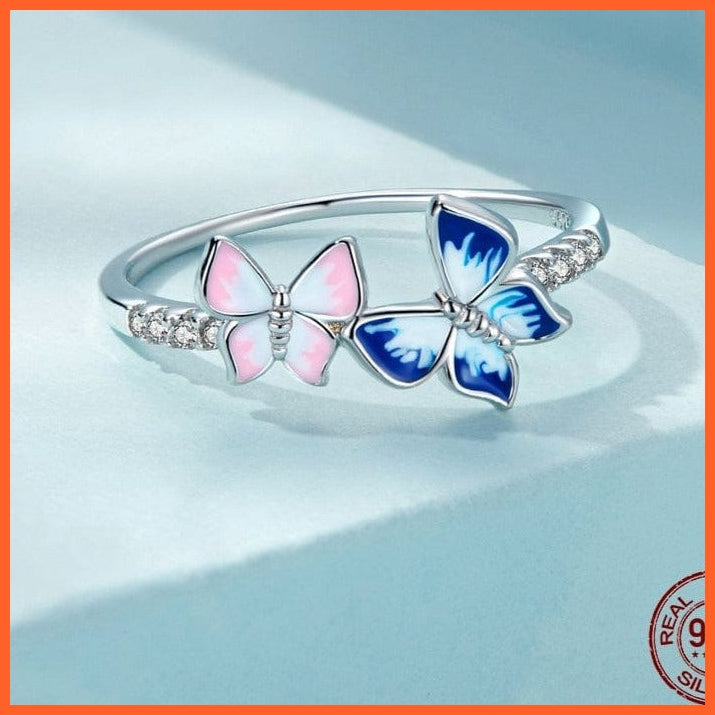whatagift.com.au 925 Sterling Silver Butterfly Series Band Ring |Best Gift for Women Day Mothers Day Valentines Day