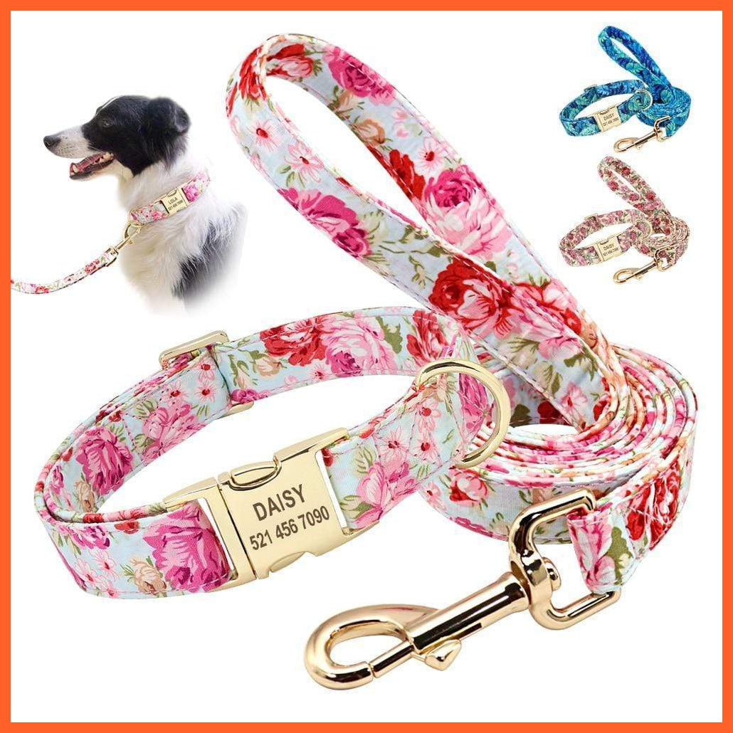 Personalized dog collar online and leash set