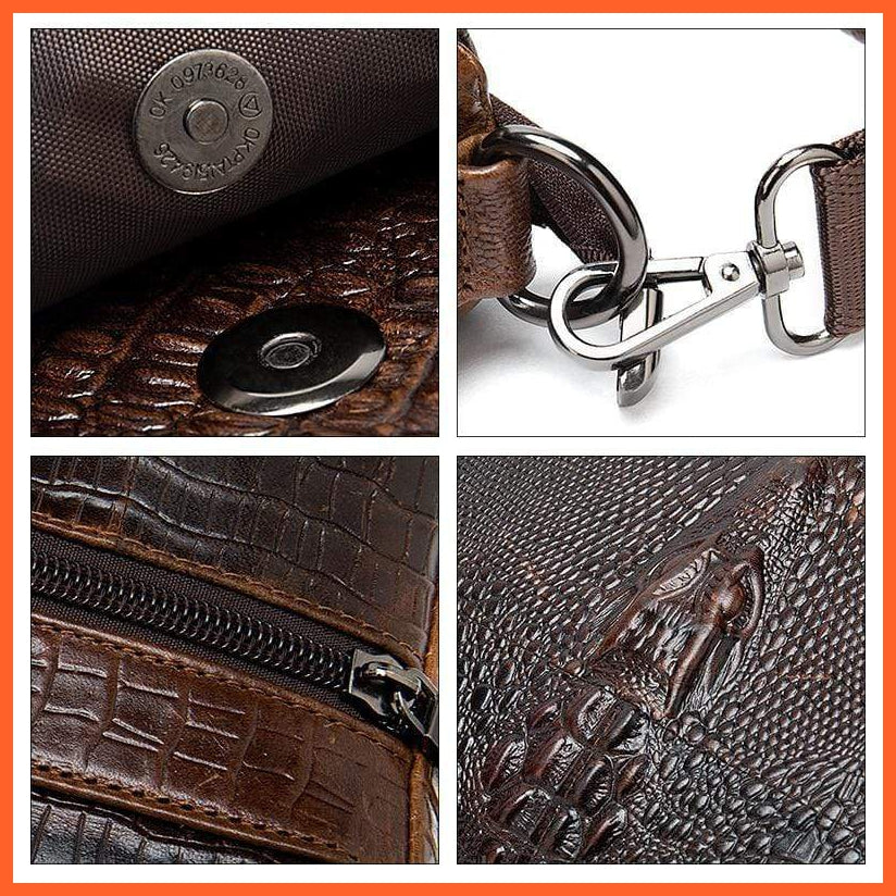 Men Crocodile Pattern Handbag | Men'S Crossbody Bag | Travel Cross Bag | whatagift.com.au.