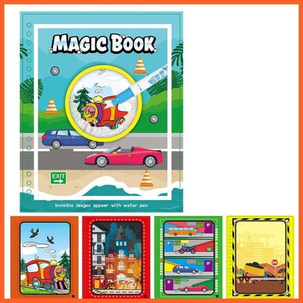 whatagift.com.au Art & Craft car Animal Zoo Magic Water Drawing Book | Coloring Cartoon Magic Pen Kids Gifts