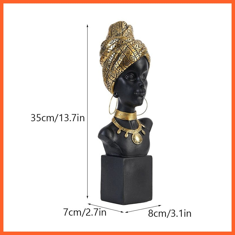 whatagift.com.au B Exotic Retro African Black Women Resin Statues | Art Figurines for Home Decoration
