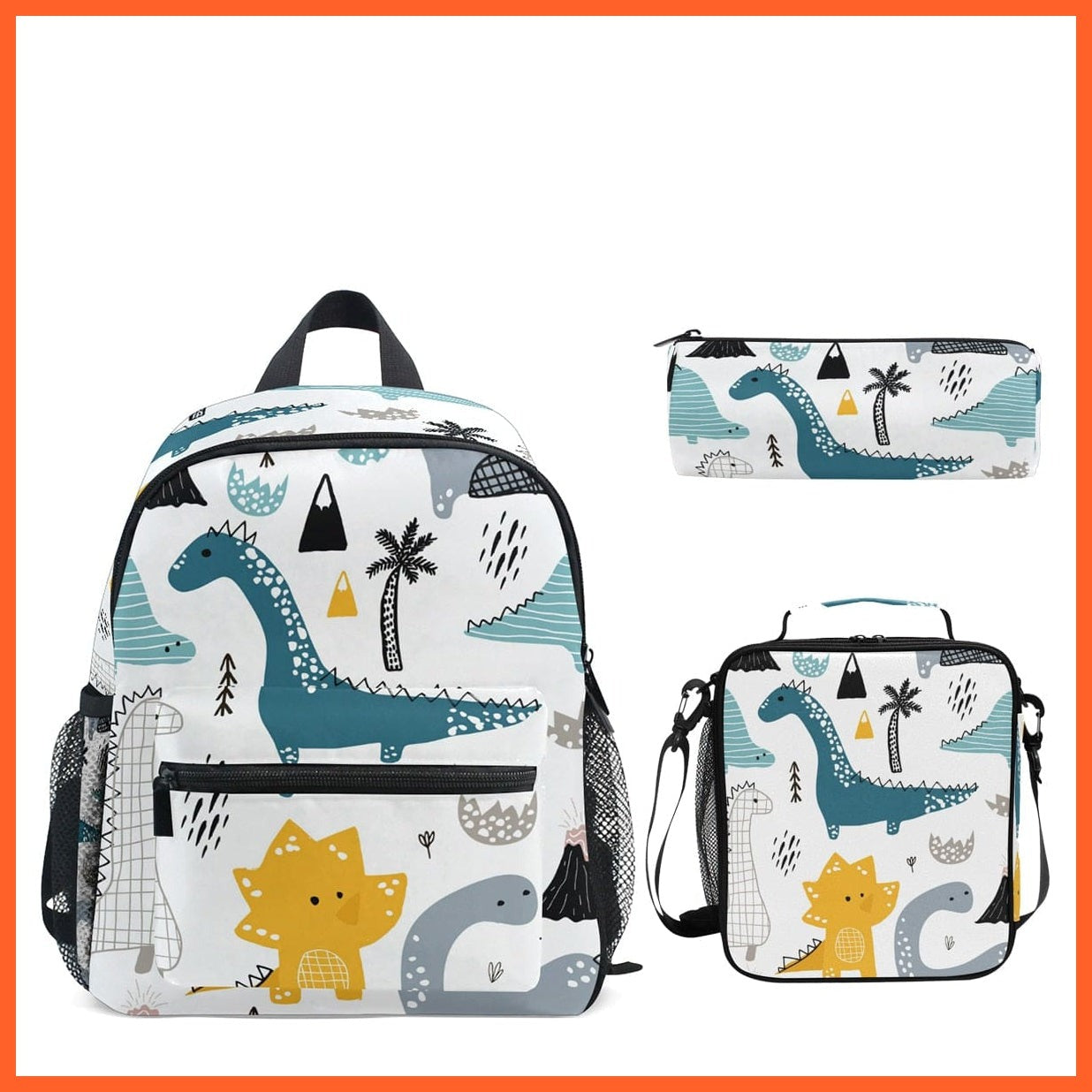 whatagift.com.au Bags & Bagpacks 02 set 3pcs/set Small Kindergarten Backpack |  Kids Dinosaur printed Schoolbag