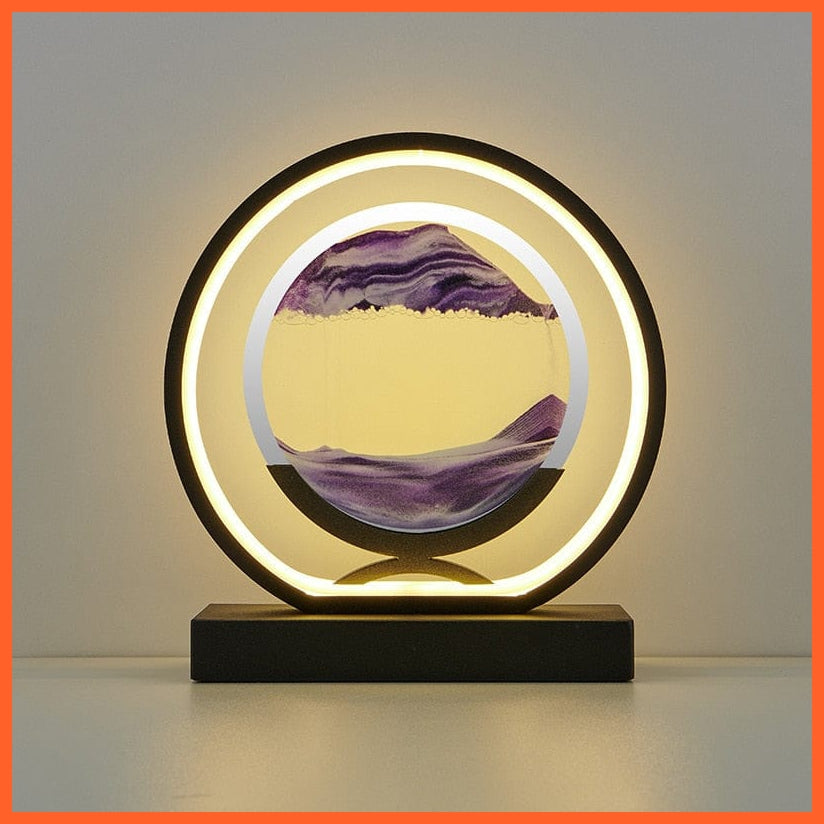 whatagift.com.au Black round-Purple / Remote control Moving Sand Art 3D Deep Sea Sandscape | Quicksand Hourglass Night Light Home Decoration Accessories