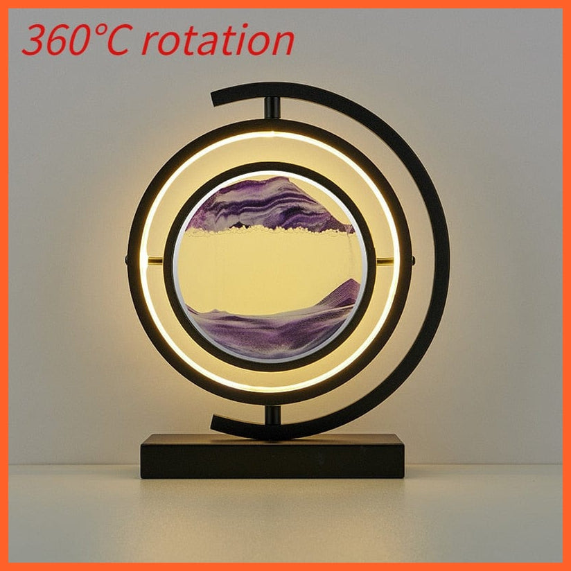 whatagift.com.au Black spin-Purple / Remote control Moving Sand Art 3D Deep Sea Sandscape | Quicksand Hourglass Night Light Home Decoration Accessories