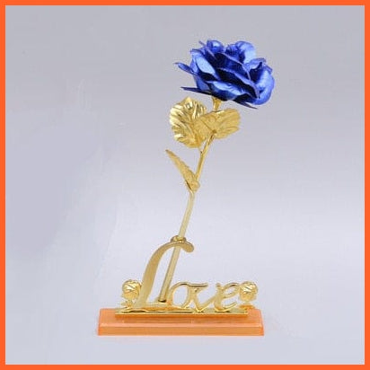 whatagift.com.au Blue with base 24K Foil Plated Rose Gold Lasts Forever | Valentines Day Creative Gift | Love Wedding Decor