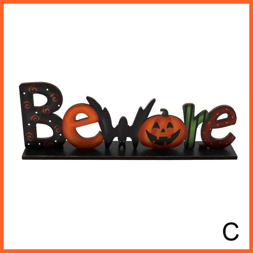 whatagift.com.au C / China Halloween Wooden Letters | Cartoon Pumpkin Table Decoration | Halloween Party Supplies