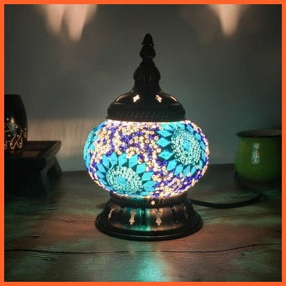 whatagift.com.au C3B / EU plug Newest Turkish Mosaic Table Lamp | Handcrafted Glass Lamp |Bed Side Lamp