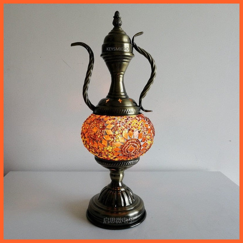 whatagift.com.au C3Y / EU plug Mediterranean style Turkish Mosaic Table Lamp | Handcrafted Mosaic Glass Romantic Bed light