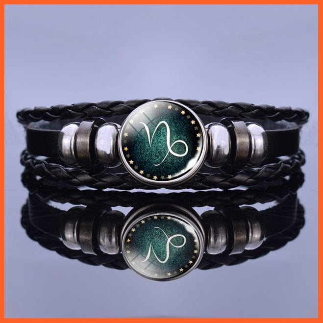 whatagift.com.au Capricorn 2 / Clear 12 Zodiac Signs Constellation Charm Unisex Bracelet