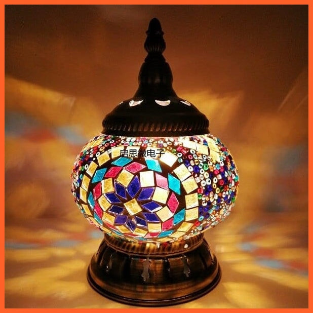 whatagift.com.au CH / EU plug Newest Turkish Mosaic Table Lamp | Handcrafted Glass Lamp |Bed Side Lamp