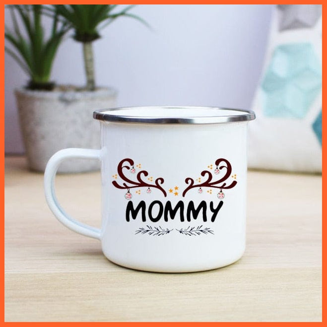 360Ml Mom Dad Creative Print Enamel Coffee Mugs | whatagift.com.au.