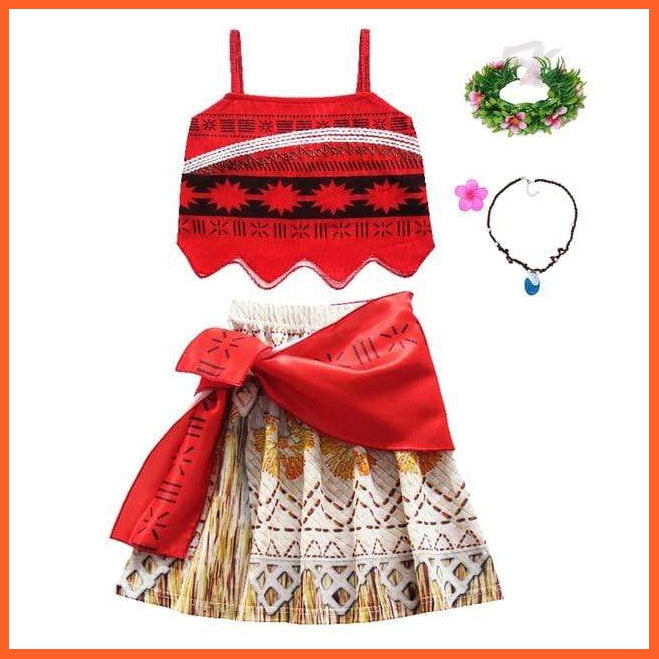 Princess Moana Cosplay Costume With Accessories For Girls | whatagift.com.au.
