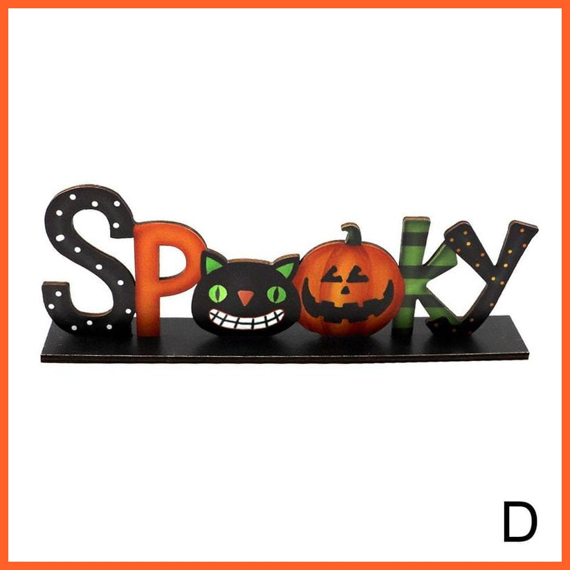 whatagift.com.au D / China Halloween Wooden Letters | Cartoon Pumpkin Table Decoration | Halloween Party Supplies