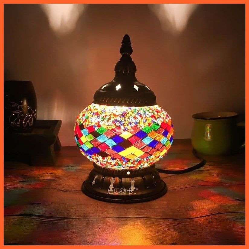 whatagift.com.au DM1 / EU plug Newest Turkish Mosaic Table Lamp | Handcrafted Glass Lamp |Bed Side Lamp