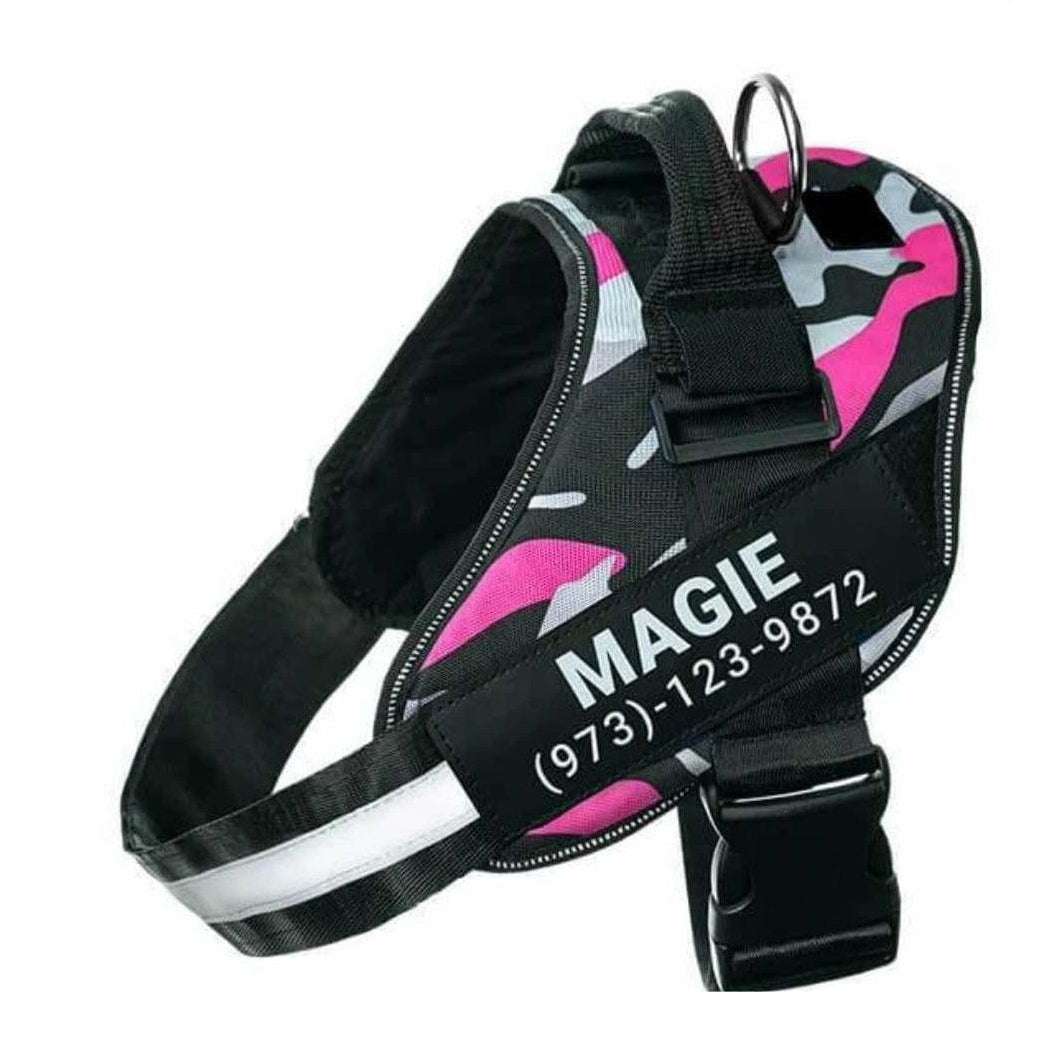 whatagift.com.au dog harness XXS / Caouflage Pink Personalized Custom Dog Harness | Dog Collar Name Safe Dog Harness