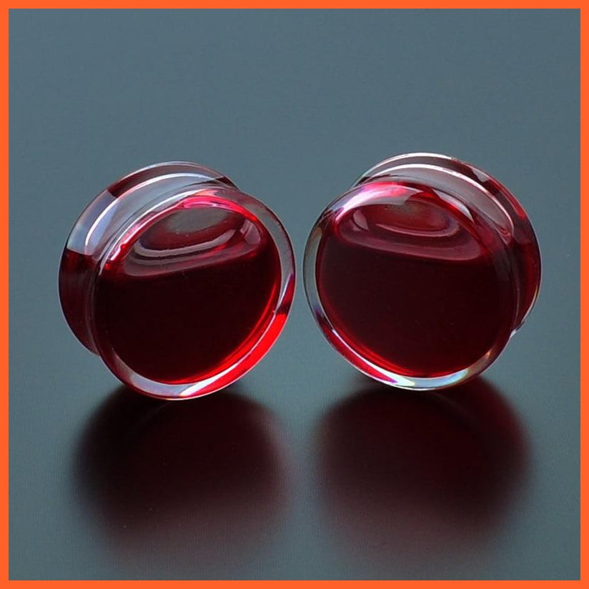 Acrylic Red Liquid Blood Double Flare Ear Tunnels Expander | whatagift.com.au.