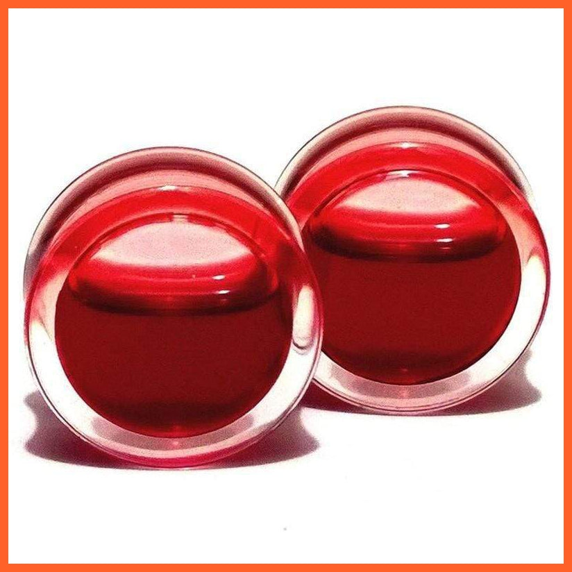 Acrylic Red Liquid Blood Double Flare Ear Tunnels Expander | whatagift.com.au.
