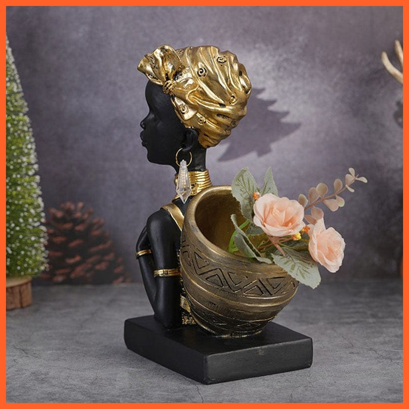 whatagift.com.au Exotic Retro African Black Women Resin Statues | Art Figurines for Home Decoration